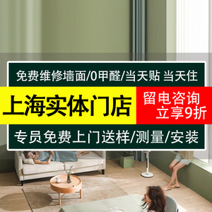 上海加厚墙布无缝全屋亚麻墙纸电视背景墙现代简约卧室上门包施工