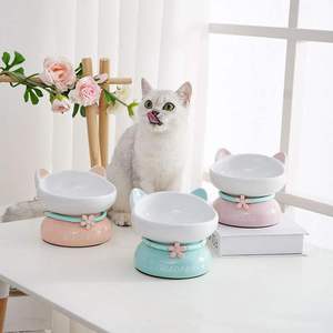 喵仙儿猫猫用品猫咪生活用品高脚猫碗陶瓷猫碗猫食盆宠物陶瓷碗