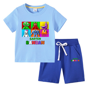 班班花园衣服童装男童短袖T恤套装舒适儿童纯棉丅恤女童夏季卡通