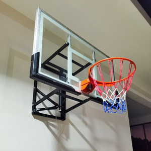 壁挂室内宝宝篮筐悬挂式篮球架可升降墙壁式户外家用钢化玻璃儿童