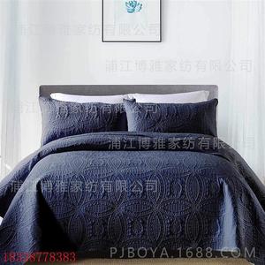 磨毛布超声波超声波绗缝床盖三件套欧美式夹棉加厚床单衍夹
