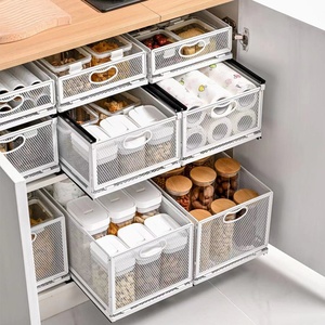厨房抽拉收纳筐厨房零食置物架橱柜柜子分层抽屉式盒下水槽拉篮