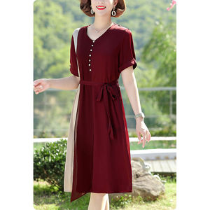 M's Day New Ms' Western Style Summer Dress Noble and High-gr