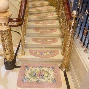 轻奢高级美式剪花楼梯踏步垫免胶自粘家用楼梯防滑垫实木楼梯地毯
