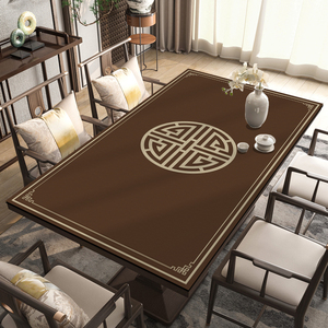 红木桌子桌垫新中式茶几桌面防滑垫饭桌上的垫子防油防水硅胶桌布