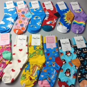 happy socks童袜7-9岁卡通动漫可爱儿童袜子男女宝宝四季纯棉中筒