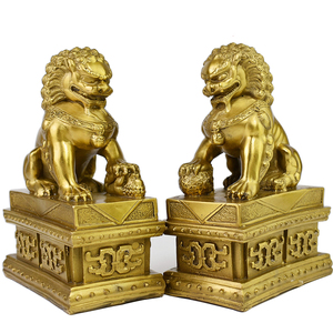 铜狮子摆件一对纯铜公母大小号北京狮客厅门口阳台窗台家用宫门狮