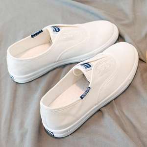 One-step canvas shoes  small white shoes  spring and autumn