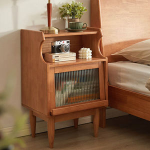 家逸实木床头柜现代简约储物柜卧室家具边柜小户型床边桌子柜HD24