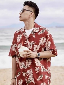 特大码300斤夏威夷薄款防晒泰国花衬衫男女装短袖巴洛克外套衬衣2