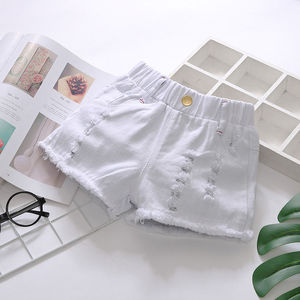 女童牛仔短裤2021新款洋气外穿女孩热裤白色儿童裤子薄款夏季韩版