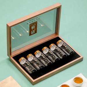 高档太平猴魁茶叶包装盒礼盒空盒密封玻透明璃罐8罐6罐礼品盒定制