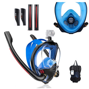 漂途双管潜水面罩新款全干式gopro儿童浮潜硅胶面罩泳镜游泳装备