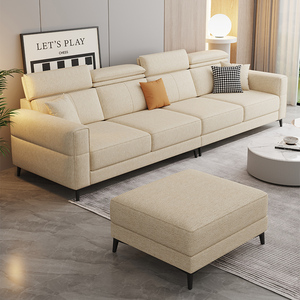 2024新款棉麻布艺沙发客厅小户型猫抓皮沙发现代简约直排轻奢家具