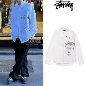 香港直邮 STUSSY WORD TOUR SHIRT 世界巡游长袖图案印花衬衫男女