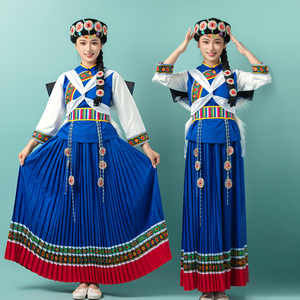 纳西族服装女传统云南少数民族服饰舞蹈演出服披星戴月民族特色