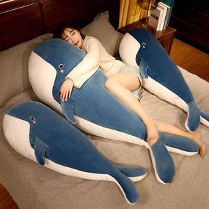 鲸鱼睡觉抱枕超软大号毛绒玩具 女生床上蓝鲸玩偶 海豚公仔送女友