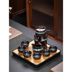 日本进口变建盏自动茶具套装家用陶瓷石磨茶壶功夫茶杯茶盏冲茶器