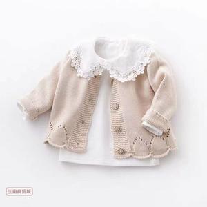 宝宝毛衣开衫女童针织衫儿童春秋装女婴儿外套1-3岁女孩洋气上衣