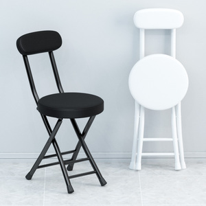 折叠椅子凳子家用椅餐桌凳高凳小圆凳马扎带靠背板凳简易简约便携