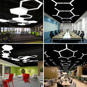 LED造型灯创意异形人字形长条灯蜂巢拼接六边形灯健身房商超网咖