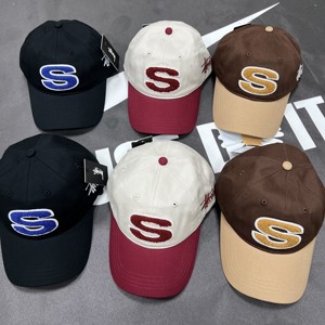 Stussy帽子24新款字母复古美式街头棒球帽经典显脸小头男女鸭舌帽