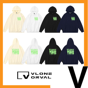 VLONE ORVAL绿字倒影大V字连帽卫衣小众美式潮牌情侣套头秋冬男女