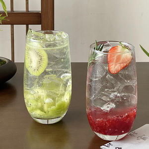 莫吉托玻璃杯家用透明喝水杯子气泡水杯创意调酒杯果汁杯冷饮杯子