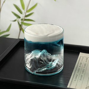 国潮风富士山杯透明耐热玻璃杯子富士山杯水杯创意茶杯威士忌酒杯