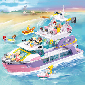 心湖城阳光女孩海豚号游艇派对轮船海上游轮拼装乐高积木儿童玩具