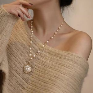 高档巴洛克缠丝大珍珠流苏项链小众设计高级感新款轻奢项链饰品