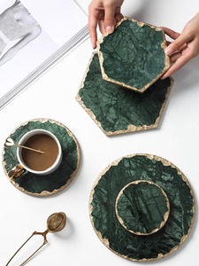 北欧风大理石餐垫咖啡茶托杯垫轻奢高级感盘子锅垫创意餐桌隔热垫