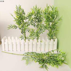 小型假竹枝塑料竹子装饰假绿树叶客厅墙面艺装饰室内竹叶仿真绿植