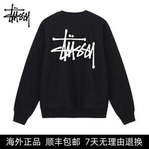 【海外正品】STUSSY斯图西潮流经典LOGO圆领长袖卫衣男女款新品