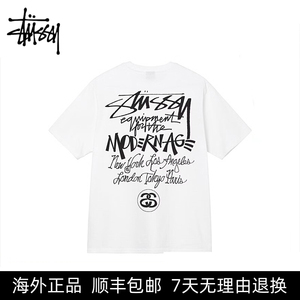【海外正品】STUSSY斯图西现代主义世界巡游印花短袖T恤男女同款