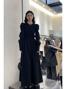 女士秋装新款时尚洋气黑色连衣裙高级感成熟御姐风轻礼服平时可穿