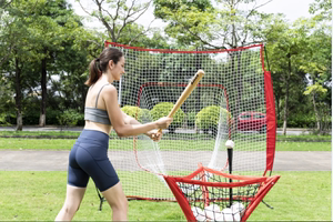 便携集球网棒垒球集球器装球网兜收纳室内外网球棒球ball三角架