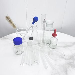 实验室套装玻璃器皿蜀牛烧瓶+滴管+烧杯+量筒试管+试剂瓶培养皿