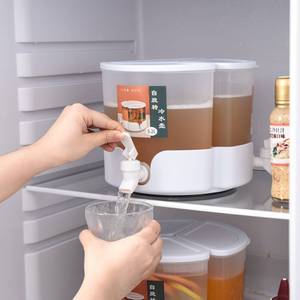 家用三格旋转冷水壶带龙头大容量柠檬水果茶壶夏季凉冷泡瓶冰水桶
