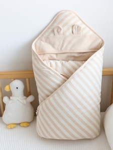 全棉时代天然有机彩棉婴儿包被纯棉宝宝抱毯新生婴儿产房被子可脱