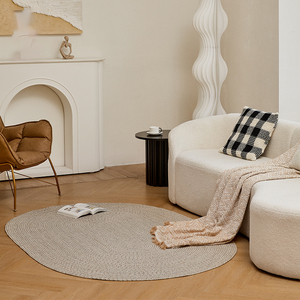 手工编织地毯简约侘寂风北欧风极简可擦免洗好打理客厅沙发卧室毯