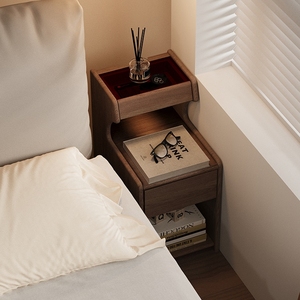 极窄床头柜小型超窄夹缝实木收纳柜迷你20公分30cm宽床边置物架