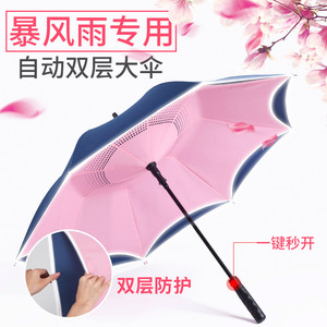 雨伞长杆直柄男女抗风双层加厚自动大号超大高尔夫商务暴雨专用伞