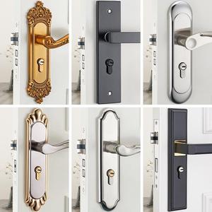 家用门锁卧室室内房间铝合金门把手卫生间木门通用型锁子锁具老式