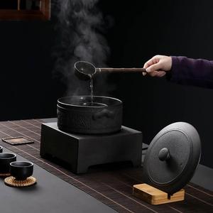 煮茶壶黑茶火山石煮茶器茶炉陶瓷带盖子功夫茶具炉茶煮茶碗干泡碗
