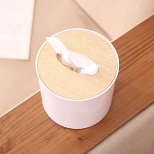 创意客厅桌面圆筒卷纸纸巾盒家居木质纸巾收纳个家用卷纸盒