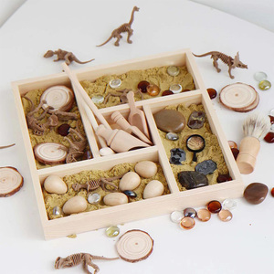 瑞吉欧感官盆幼儿场景搭建开放性材料恐龙考古主题感官盒创造力