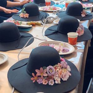 母亲节护士节礼物帽子diy手工材料包绢花礼帽公司团建幼儿园活动