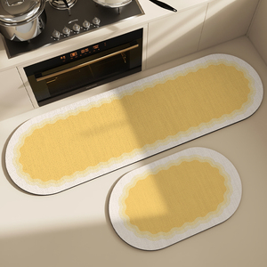 厨房地垫硅藻泥专用吸水速干防滑脚垫2024新款椭圆形长条耐脏地毯