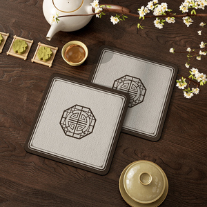 新中式茶垫餐垫硅藻泥正方形茶几隔热垫茶杯垫小尺寸吸水茶桌垫布